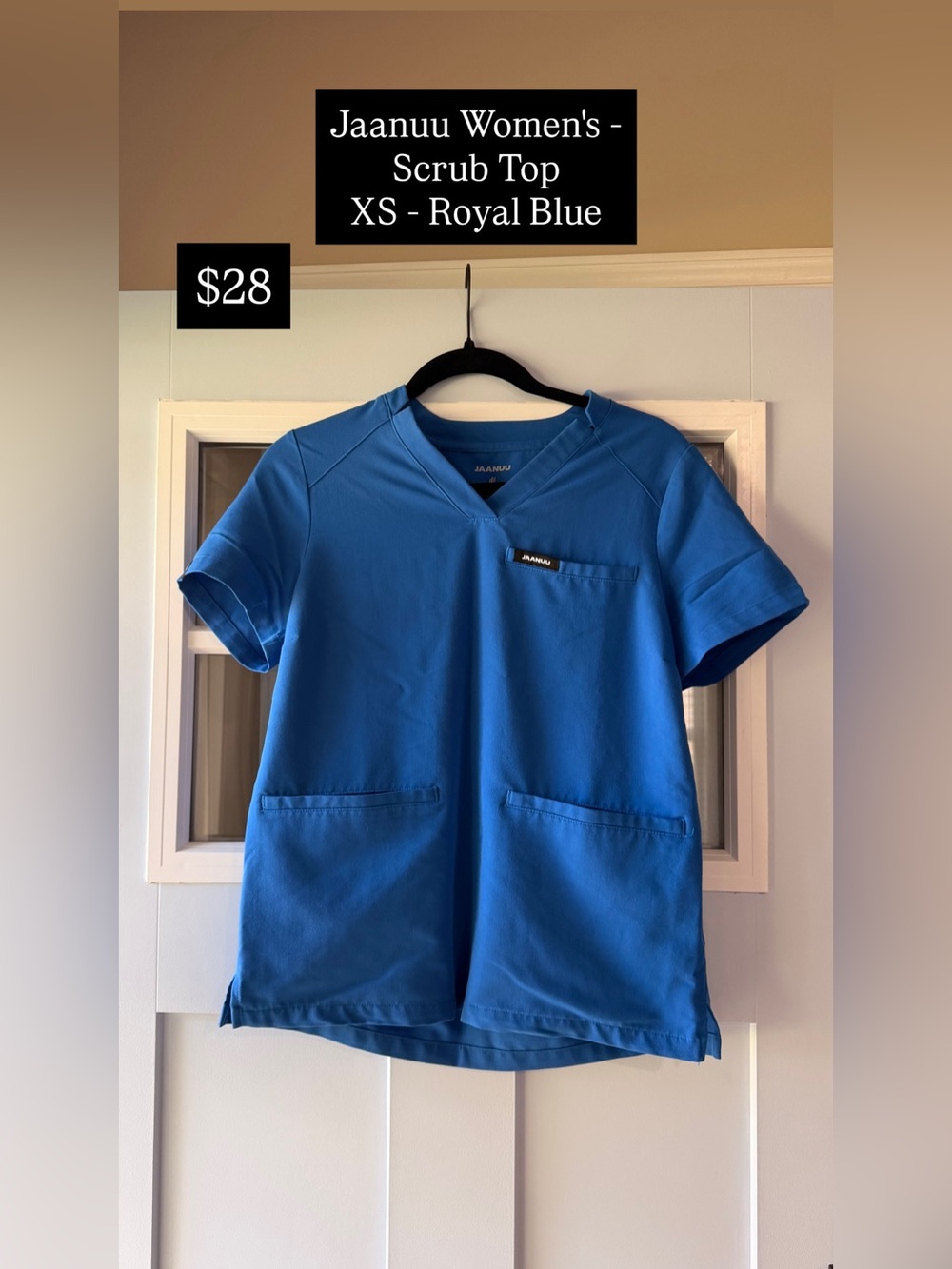 Jaanuu Women's Royal Blue Short Sleeve Scrub Top